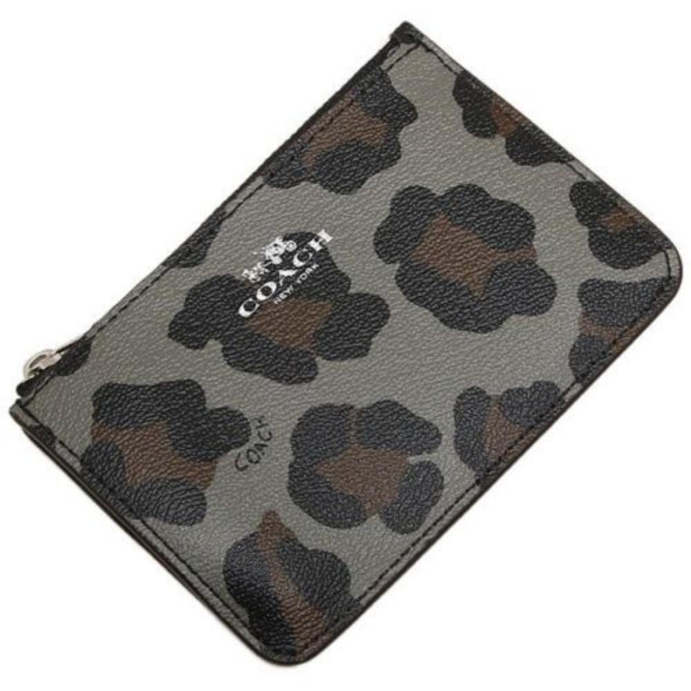 Coach F64072 Gray Ocelot Key Pouch With Gusset - Picture 6 of 8